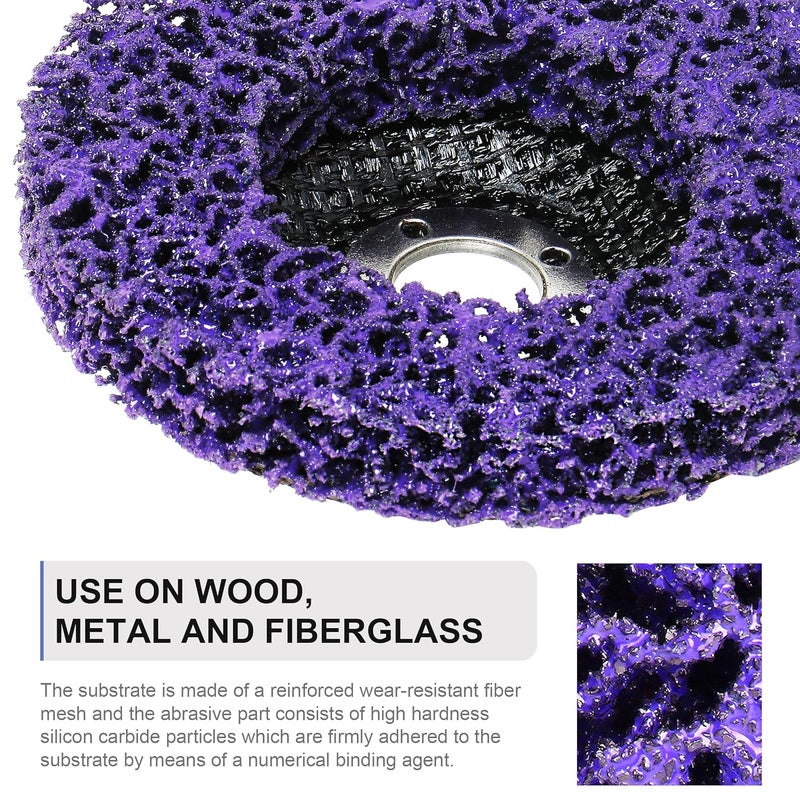 Vantego 5-Pack 4-1/2" x 7/8" Paint Stripper Discs for Angle Grinder - Rust Removal, Metal Grinding, Quick Stripping Wheel Replacement - Image 4